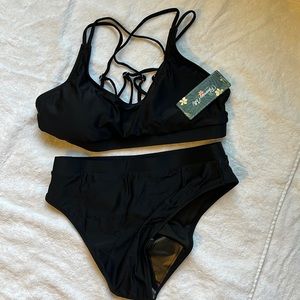 Nwt black high waisted bikini